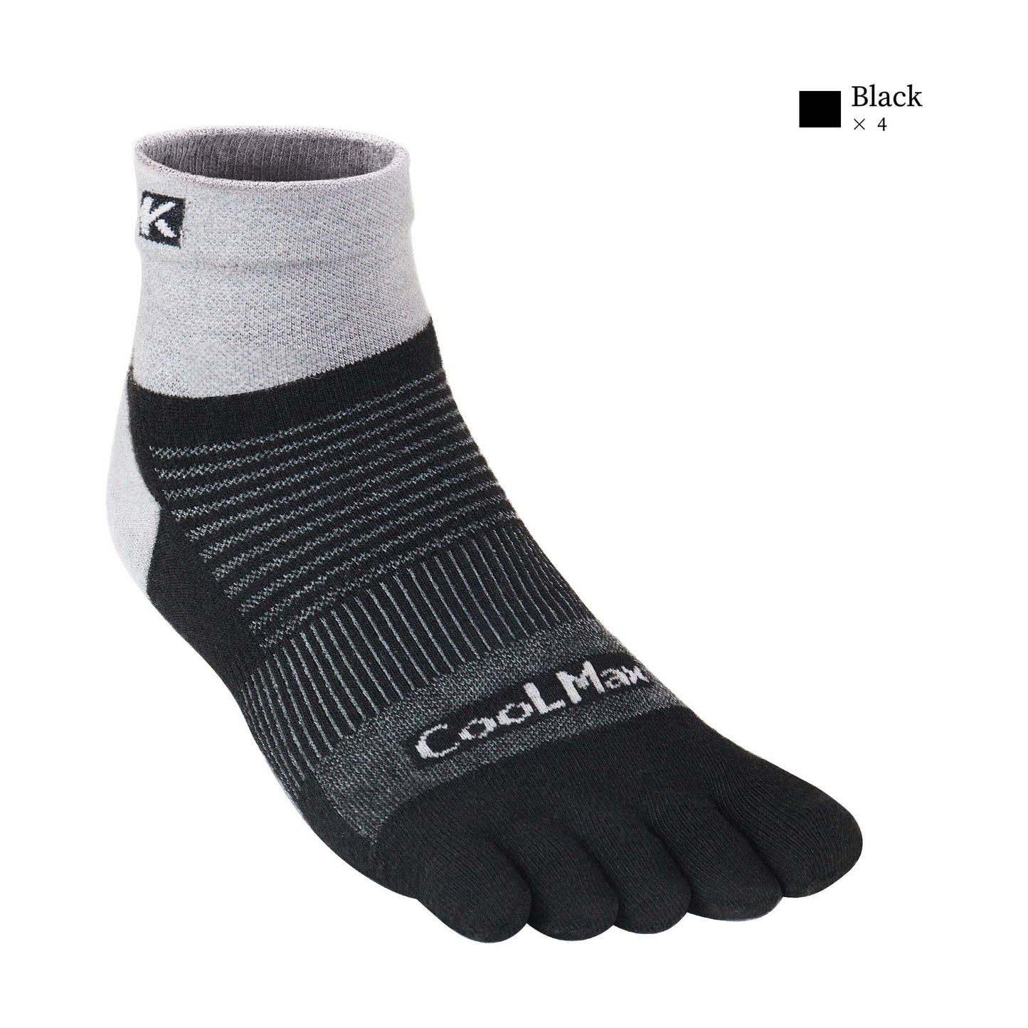KwuKoty 4 Pair COOLMAX CORE Toe Socks Quarter