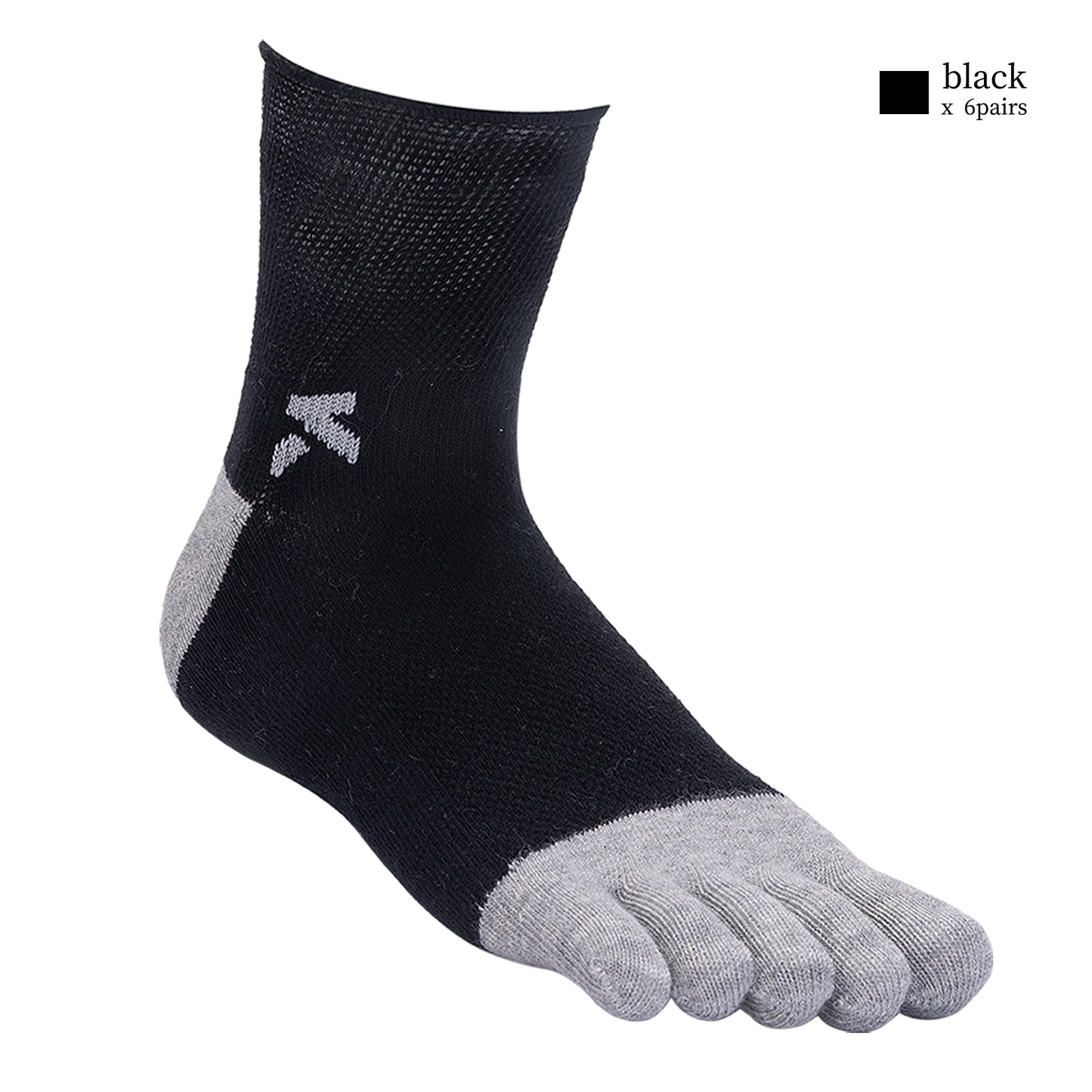 KwuKoTy Diabetic Toe Socks for Men and Women - 6 Pairs, Seamless Loose Fit Non-Restrictive Cotton Boat Socks