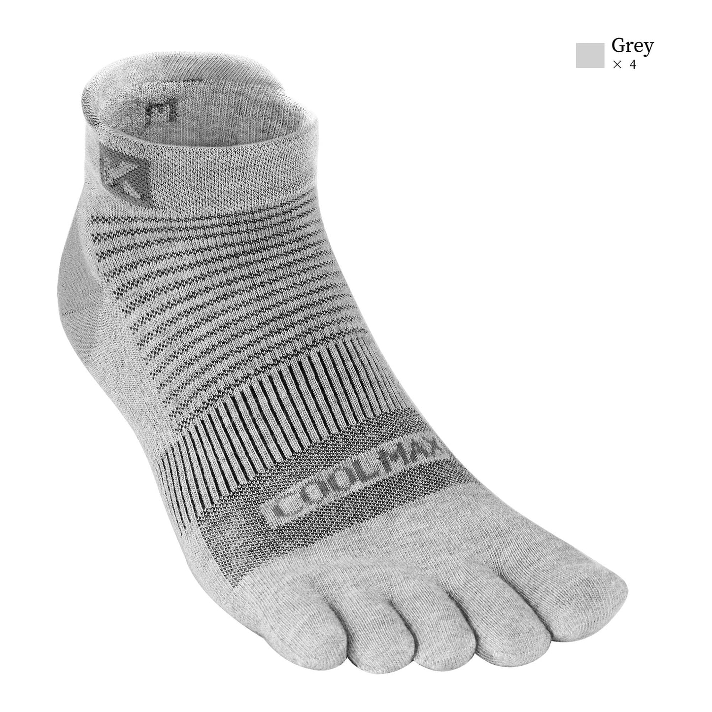 KwuKoTy 4 Pairs COOLMAX CORE Toe Running Ankle Socks - Men's 4-13, Women's 5-14