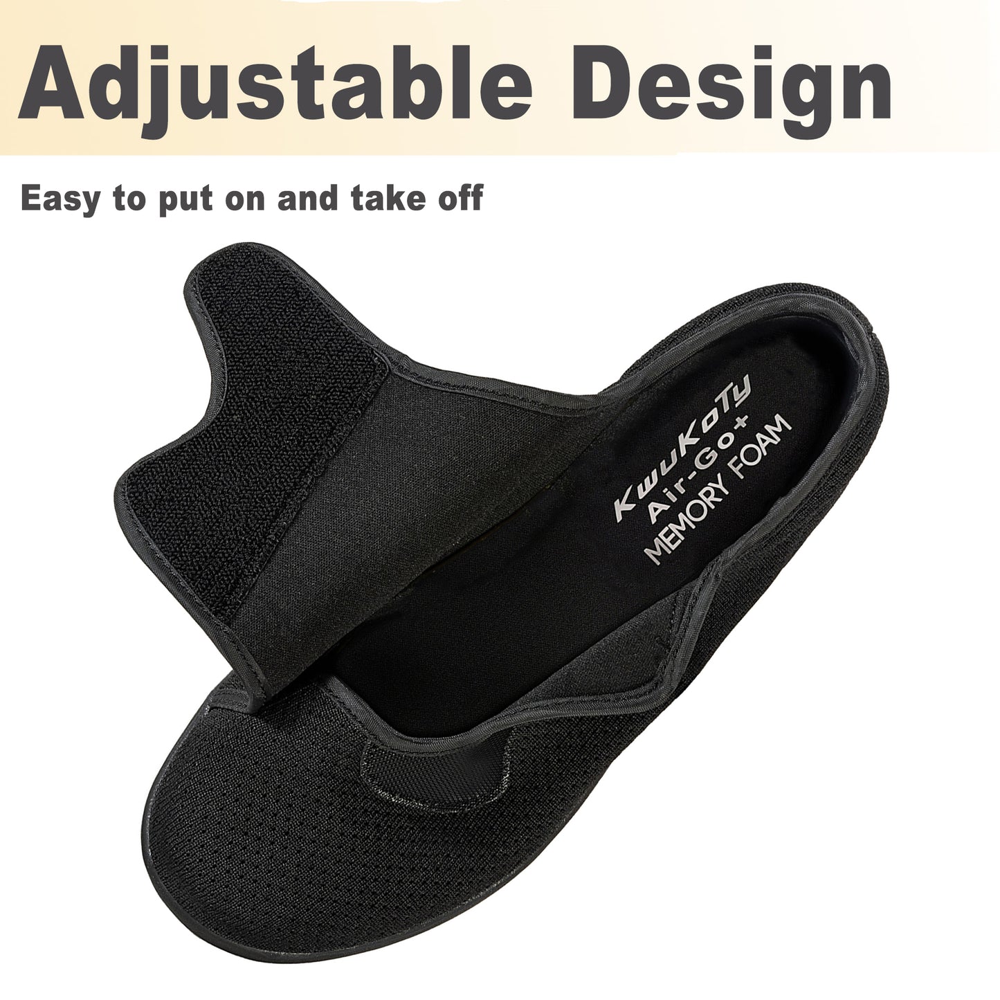 KwuKoty Women's Wide Diabetic Shoes with Air Cushion | Relax Series, Comfort for Swollen Feet, Bunions, Edema | Size 6-11