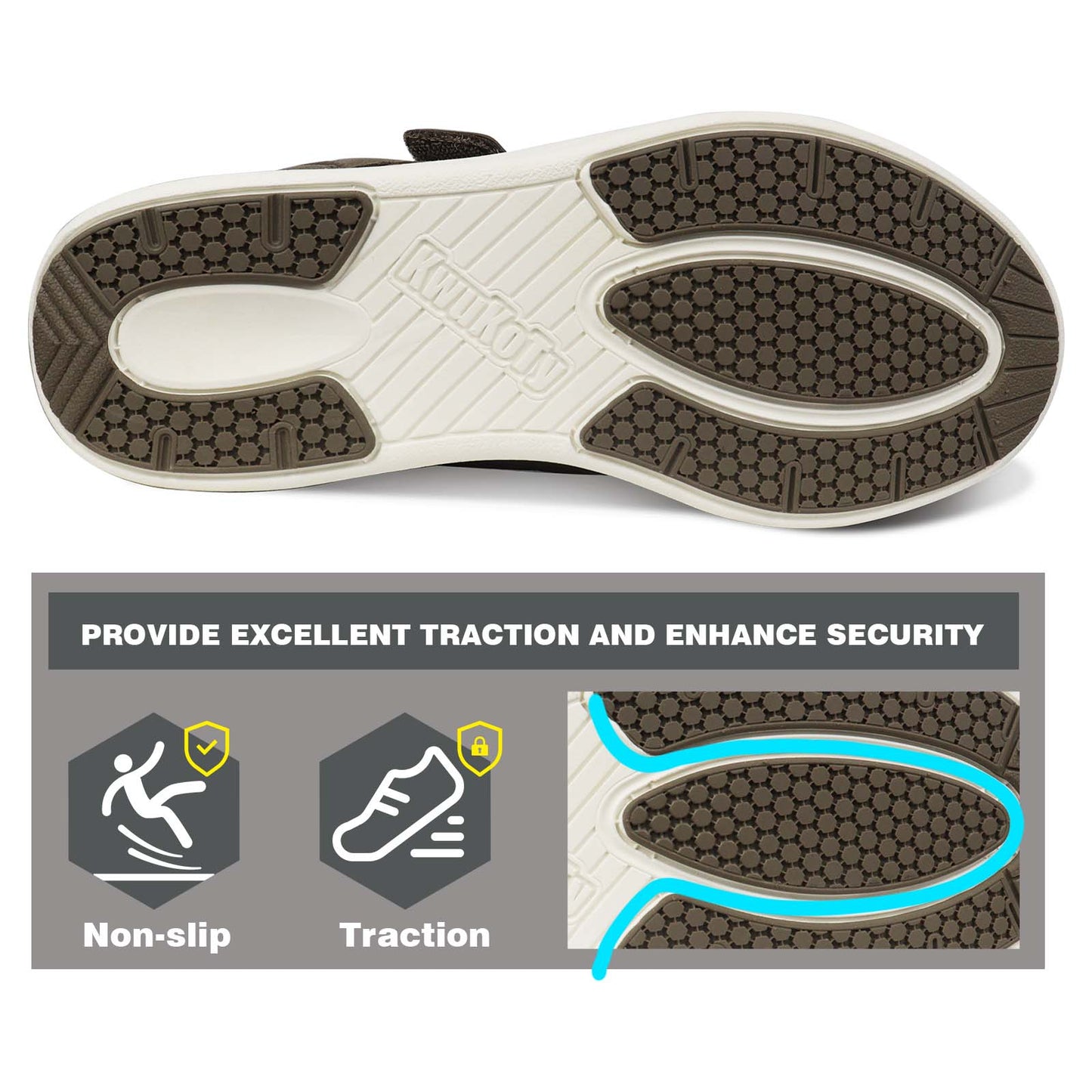 KwuKoty Women's Diabetic Shoes | Adjustable Sneakers | Lace-Free | Plantar Fasciitis/Edema/Swollen Feet/Bunions | Wide Size 6-11.5