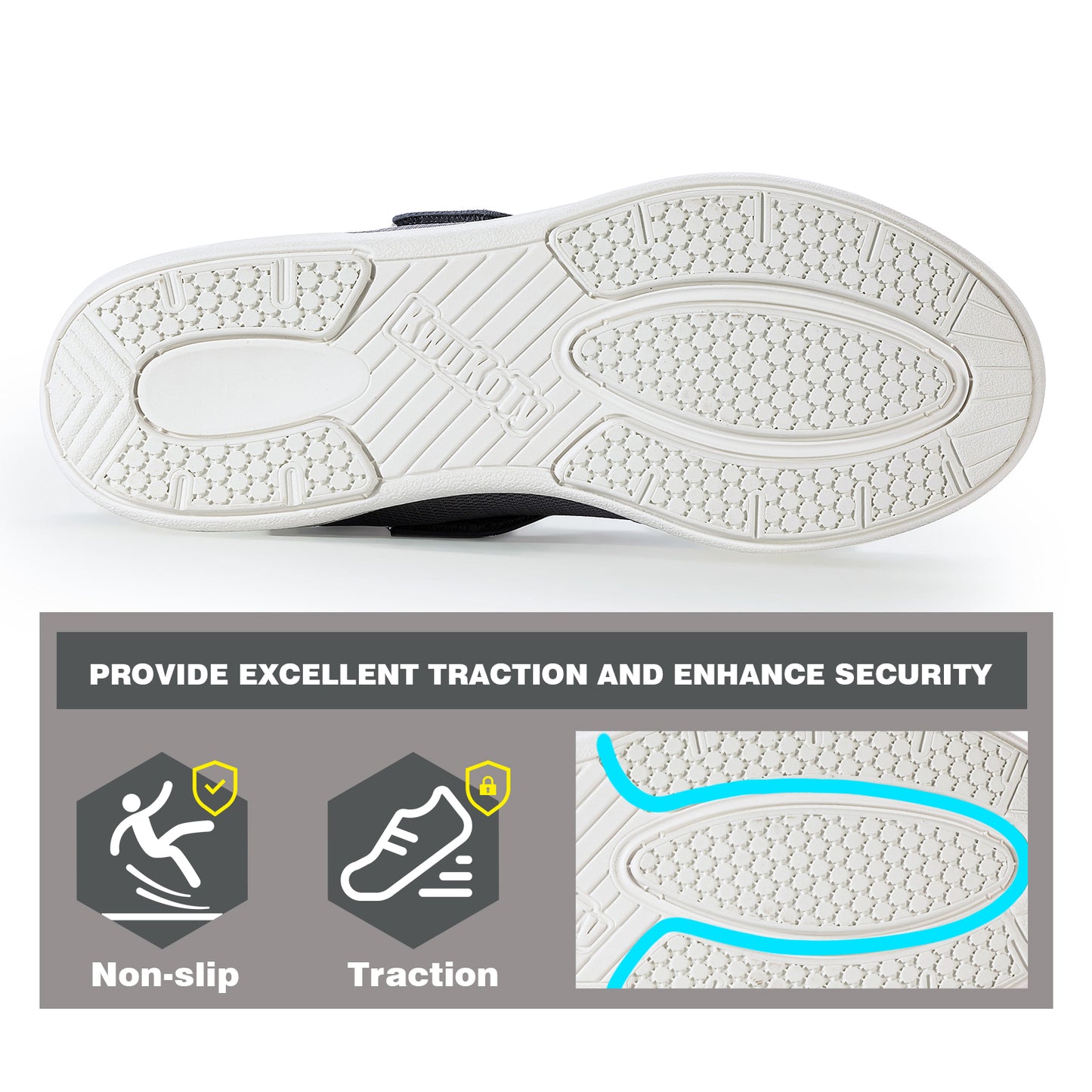 Kwukoty Men's Diabetic Shoes Slip-On Orthopedic Walking Shoes for Plantar Fasciitis Relief Size 7-13 Wide