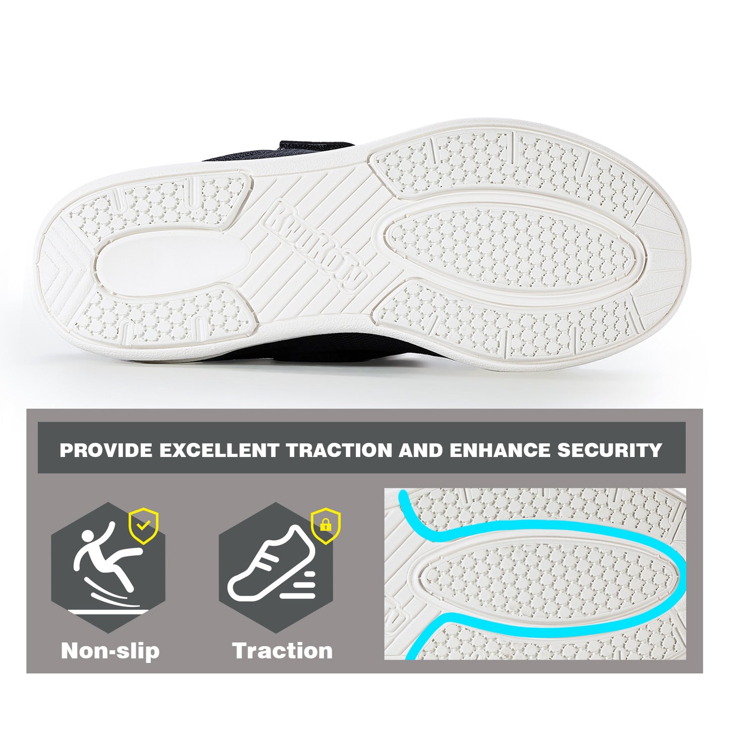 Kwukoty Men's Diabetic Shoes Slip-On Orthopedic Walking Shoes for Plantar Fasciitis Relief Size 7-13 Wide