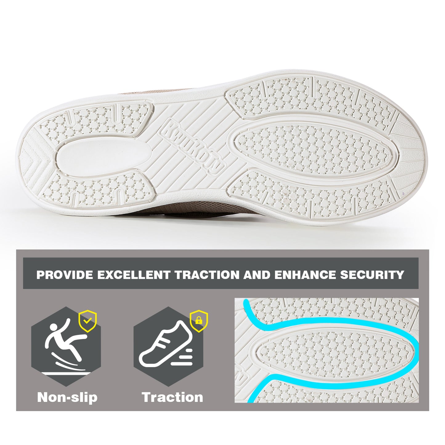Kwukoty Men's Diabetic Shoes Slip-On Orthopedic Walking Shoes for Plantar Fasciitis Relief Size 7-13 Wide