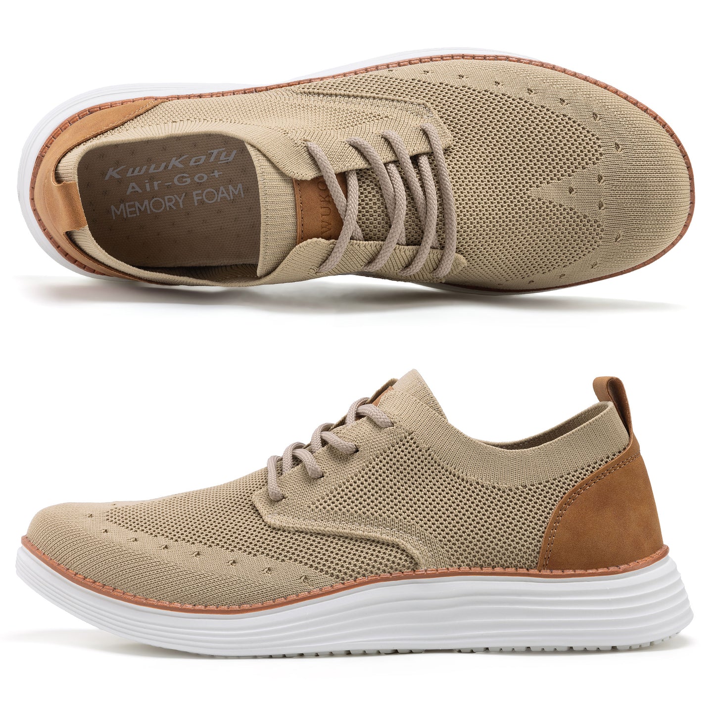 KwuKoTy Men's Casual Dress Shoes Mesh Breathable Oxfords Sneakers Lightweight Comfortable Walking Shoes