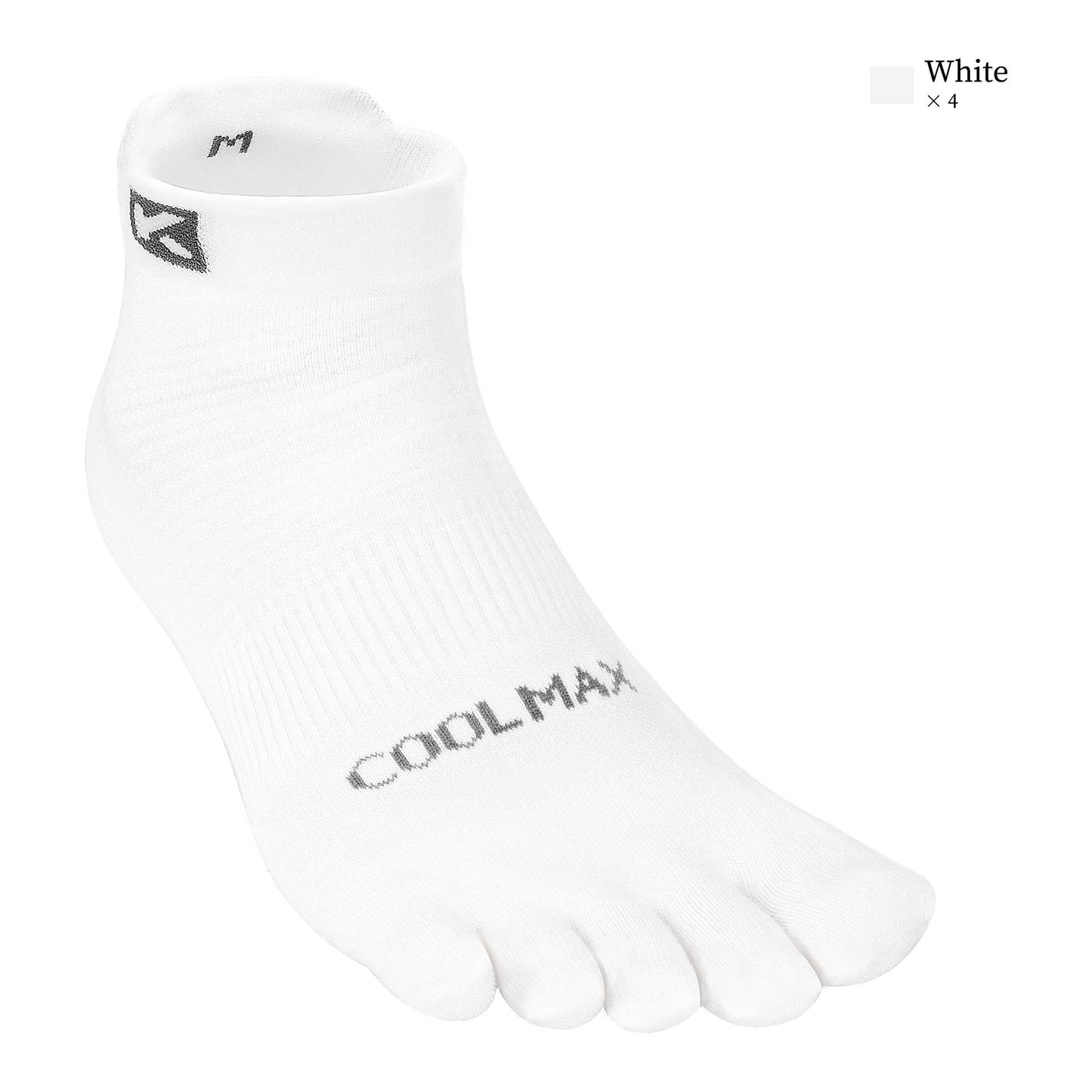KwuKoTy 4 Pairs COOLMAX CORE Toe Running Ankle Socks - Men's 4-13, Women's 5-14