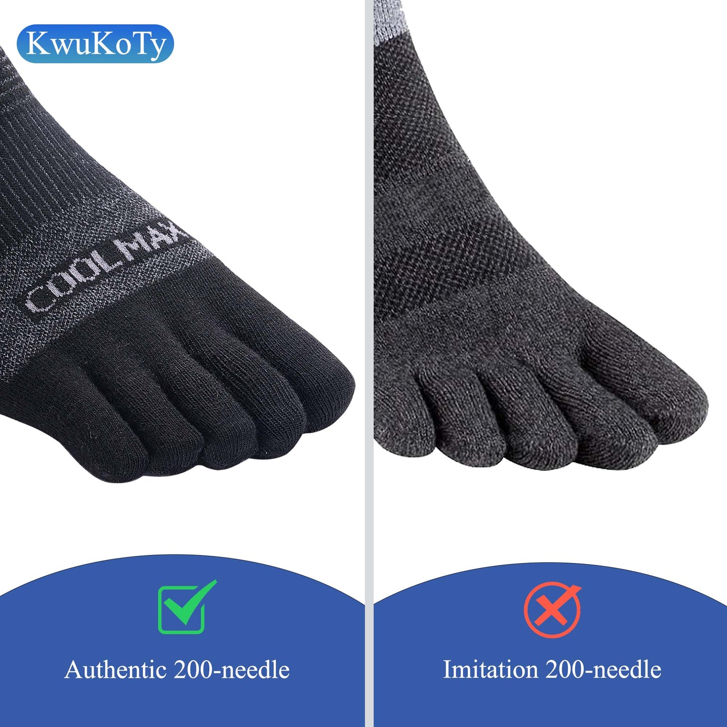 KwuKoTy 4 Pairs COOLMAX CORE Toe Running Ankle Socks - Men's 4-13, Women's 5-14
