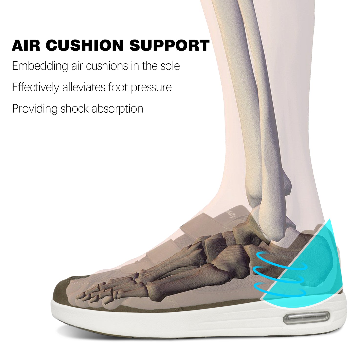 KwuKoty Women's Diabetic Shoes | Adjustable Sneakers | Lace-Free | Plantar Fasciitis/Edema/Swollen Feet/Bunions | Wide Size 6-11.5