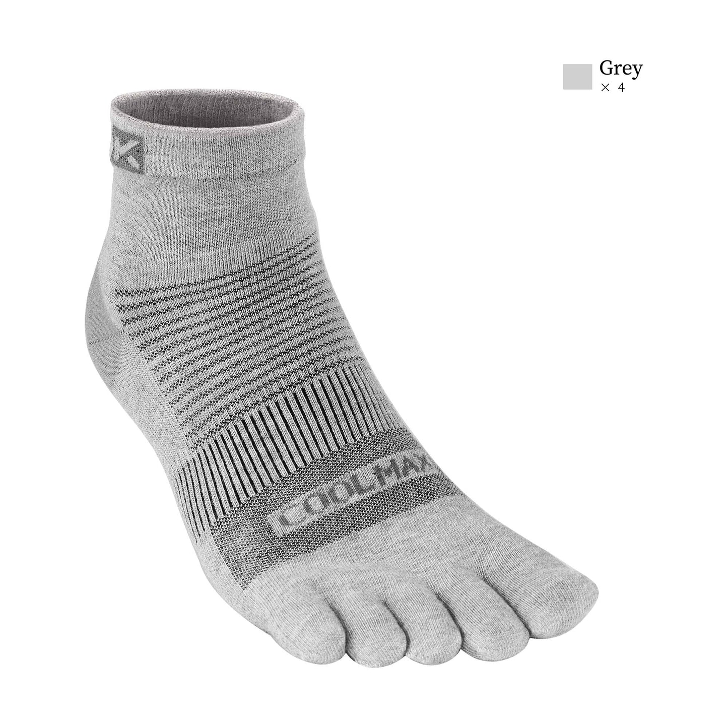 KwuKoty 4 Pair COOLMAX CORE Toe Socks Quarter