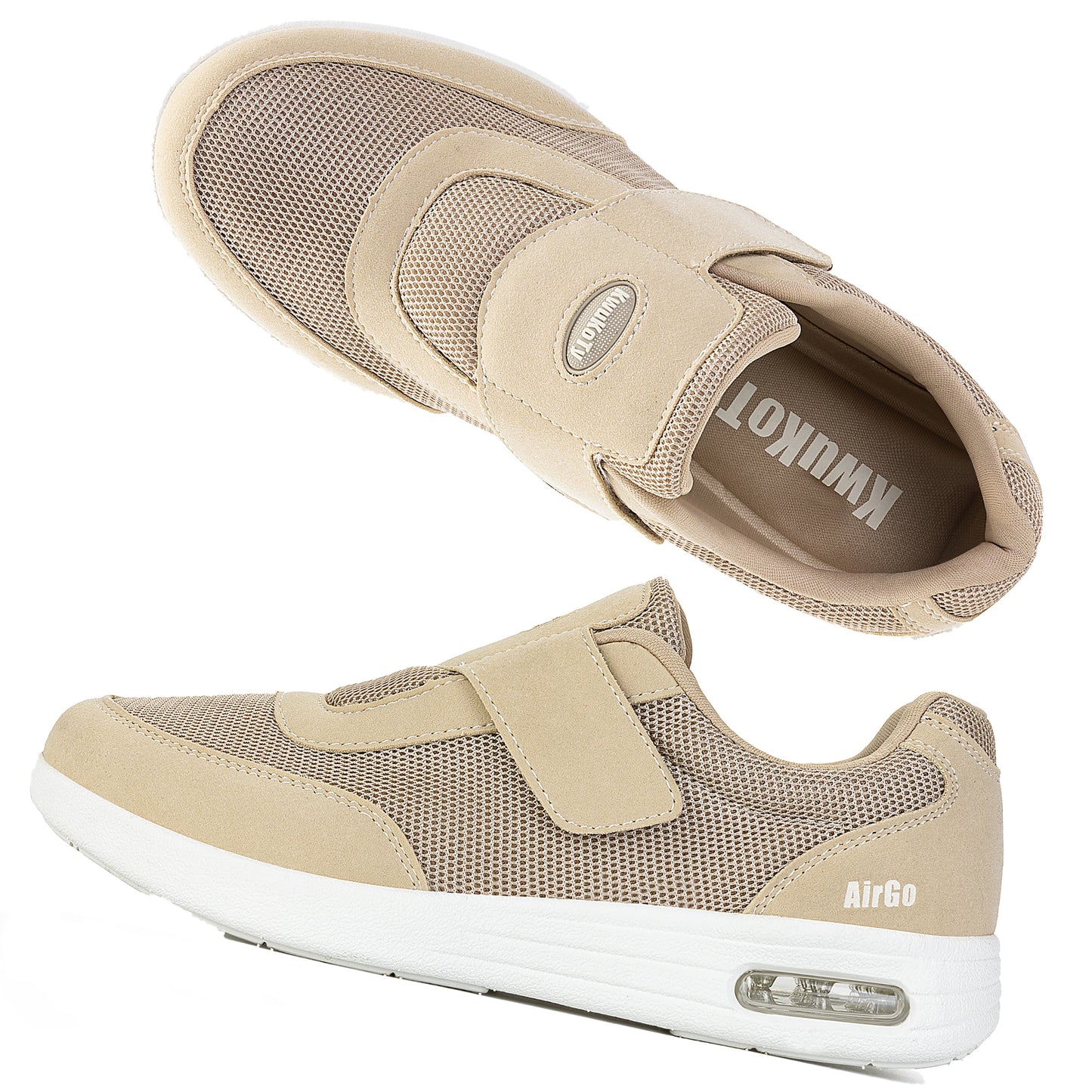 Kwukoty Men's Diabetic Shoes Slip-On Orthopedic Walking Shoes for Plantar Fasciitis Relief Size 7-13 Wide