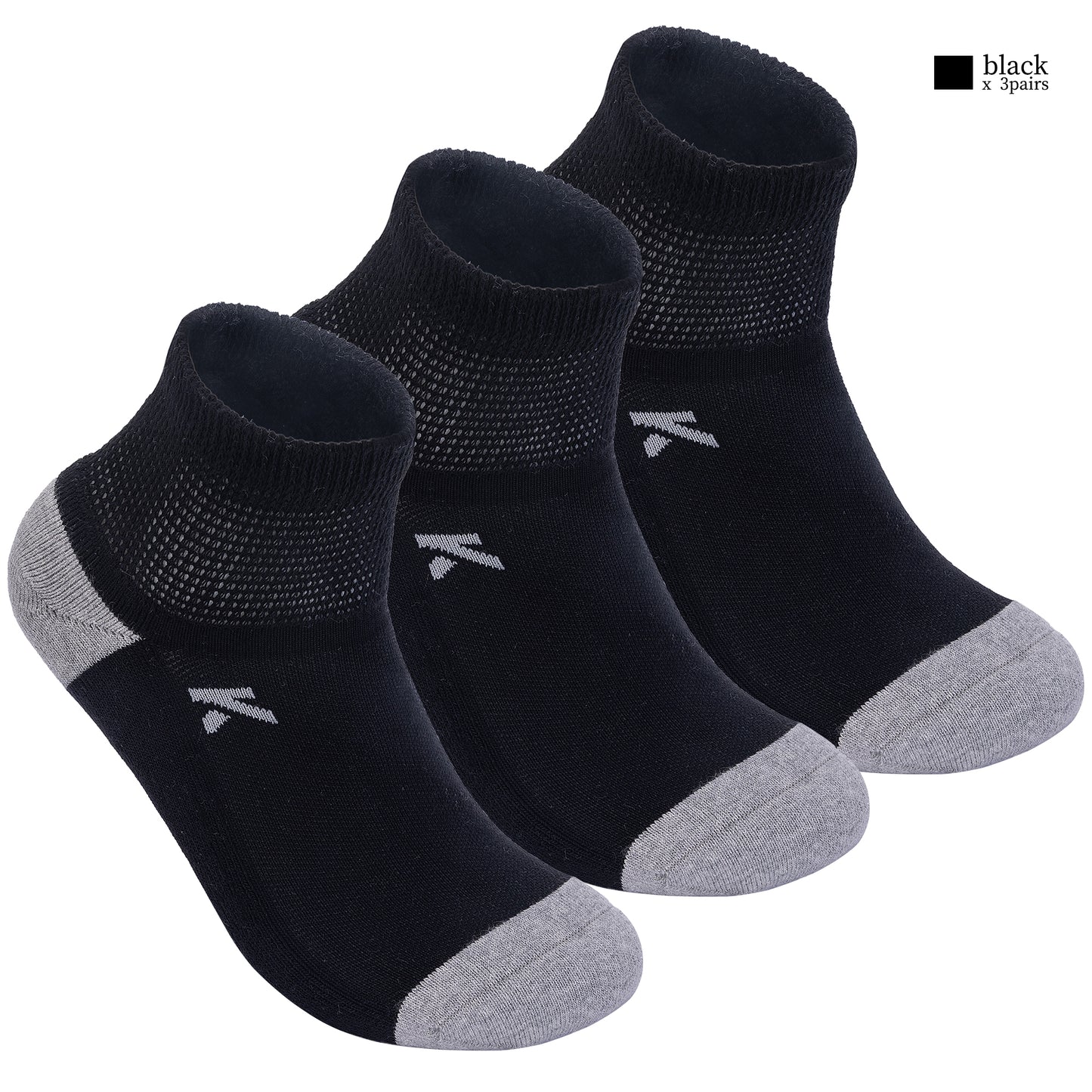 KwuKoty Non-Binding Diabetic Socks Seamless Cushioned Sole Breathable Combed Cotton Ankle Height, for Men & Women, 3 Pairs