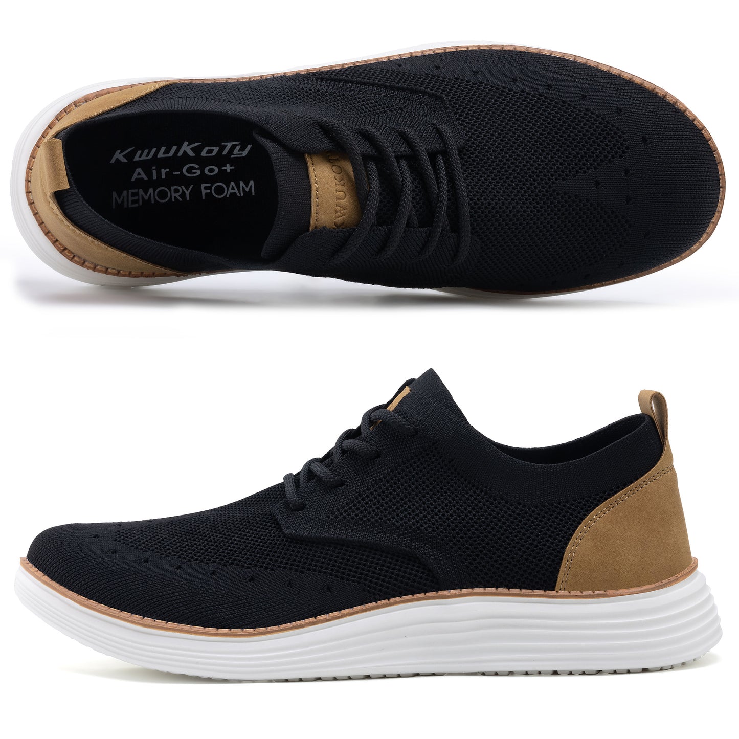 KwuKoTy Men's Casual Dress Shoes Mesh Breathable Oxfords Sneakers Lightweight Comfortable Walking Shoes