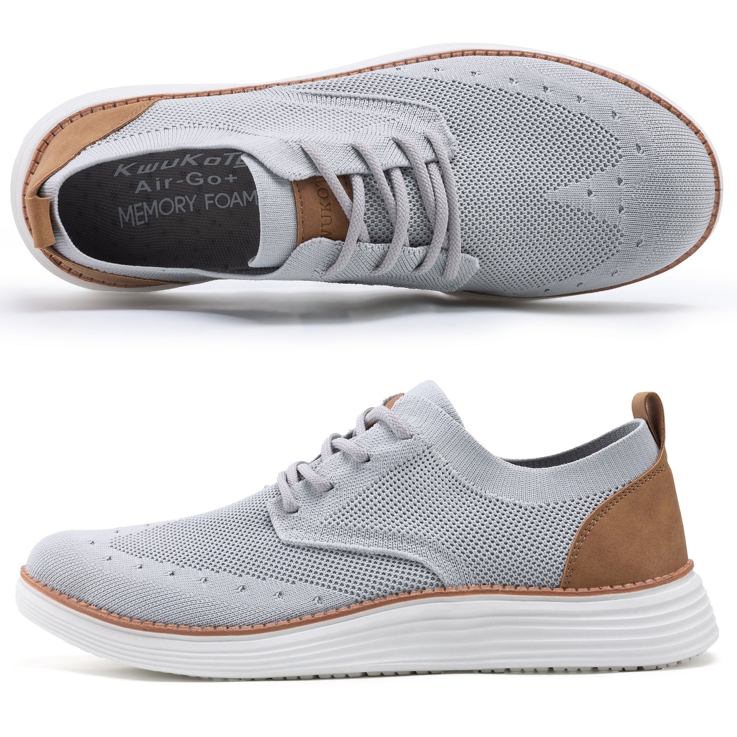 KwuKoTy Men's Casual Dress Shoes Mesh Breathable Oxfords Sneakers Lightweight Comfortable Walking Shoes