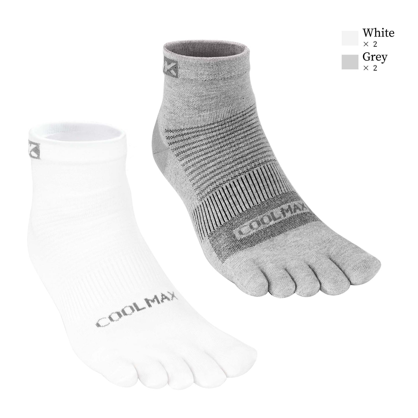 KwuKoty 4 Pair COOLMAX CORE Toe Socks Quarter