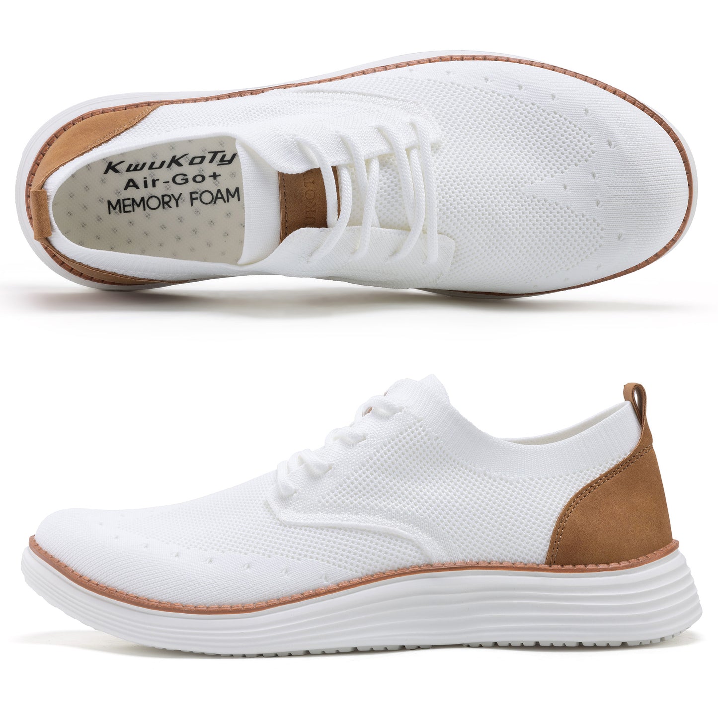 KwuKoTy Men's Casual Dress Shoes Mesh Breathable Oxfords Sneakers Lightweight Comfortable Walking Shoes