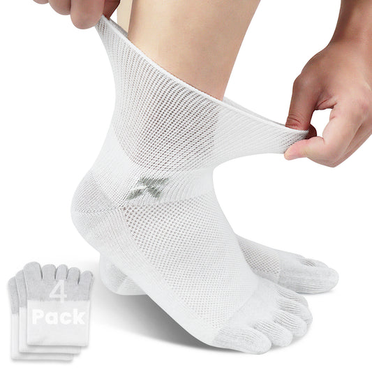 KwuKoty Non-Binding Diabetic Socks Seamless Cushioned Sole Breathable Combed Cotton Ankle Height, for Men &amp; Women, 3 Pairs