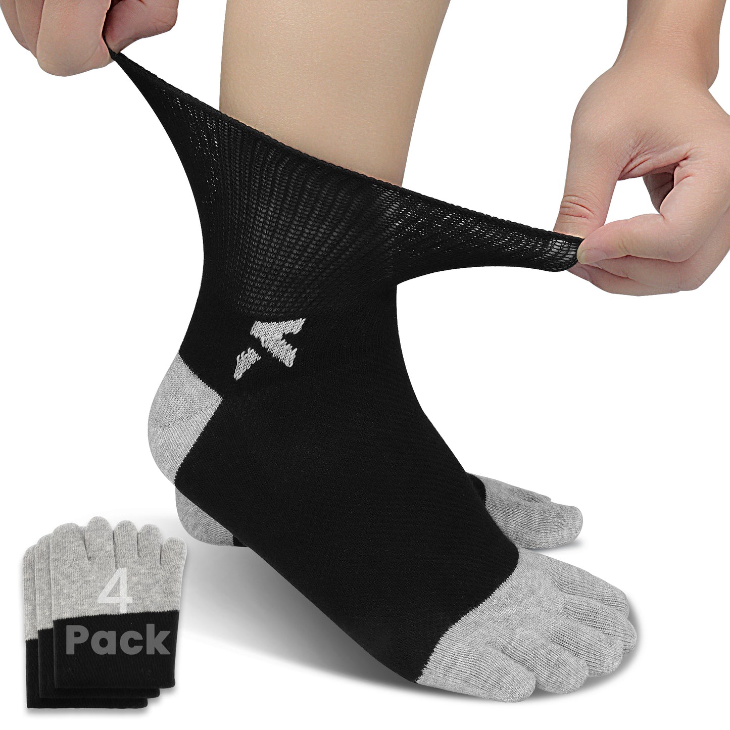 KwuKoty Non-Binding Diabetic Socks Seamless Cushioned Sole Breathable Combed Cotton Ankle Height, for Men &amp; Women, 3 Pairs