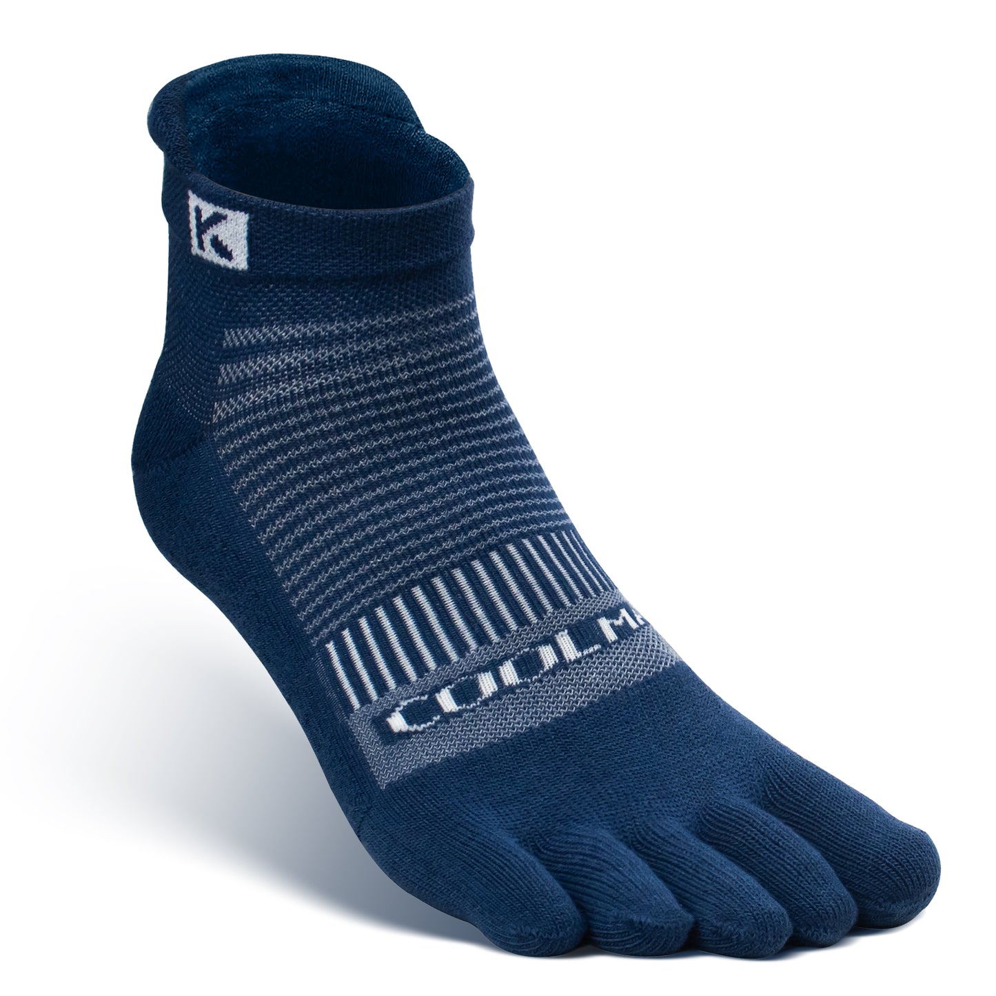 KWUKOTY Cushioned Compression Ankle Running Toe Socks COOLMAX, 3 Pairs Men's 4-13, Women's 5-14