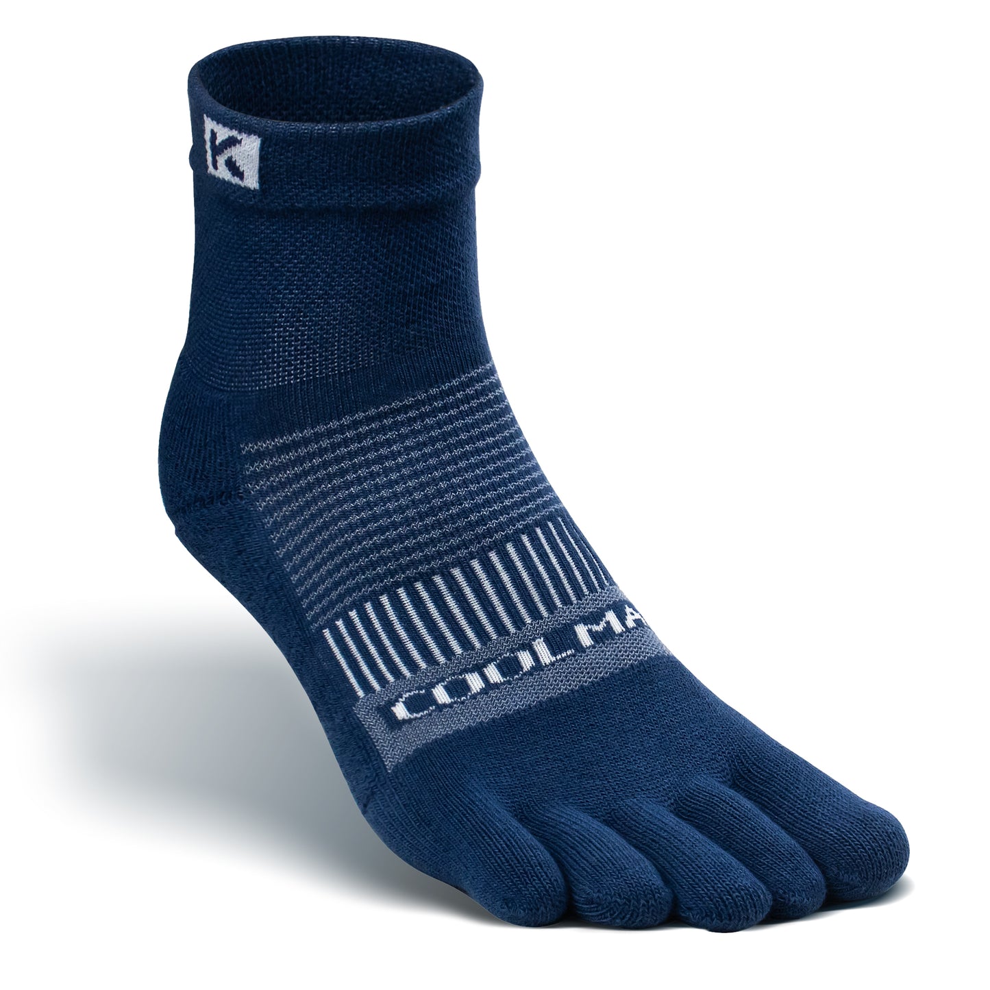KWUKOTY Cushioned Compression Quarter Running Toe Socks COOLMAX, 3 Pairs Men's 4-13 Women's 5-14