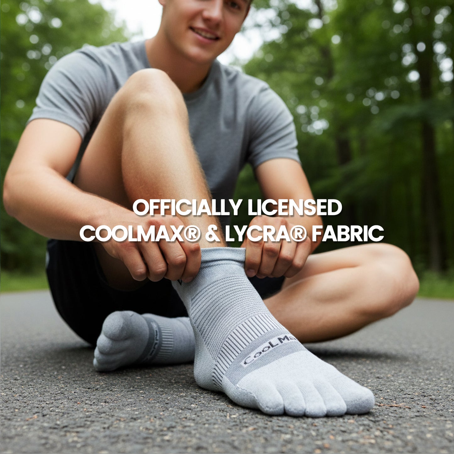 KWUKOTY Cushioned Compression Quarter Running Toe Socks COOLMAX, 3 Pairs Men's 4-13 Women's 5-14