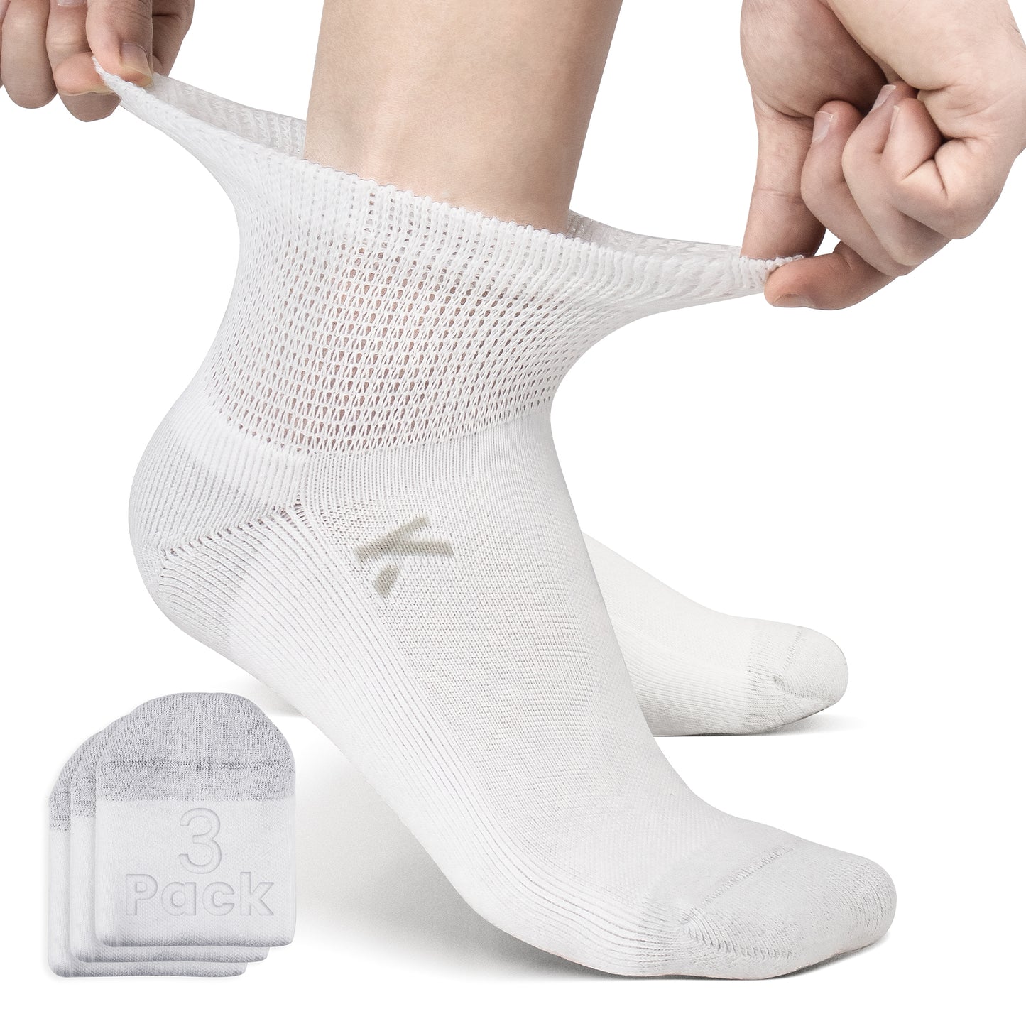 KwuKoTy Diabetic Socks Ankle Cushioned Sole Combed Cotton, Daily Wear & Sports, 3-Pack Men's 6-12 Women's 7-13