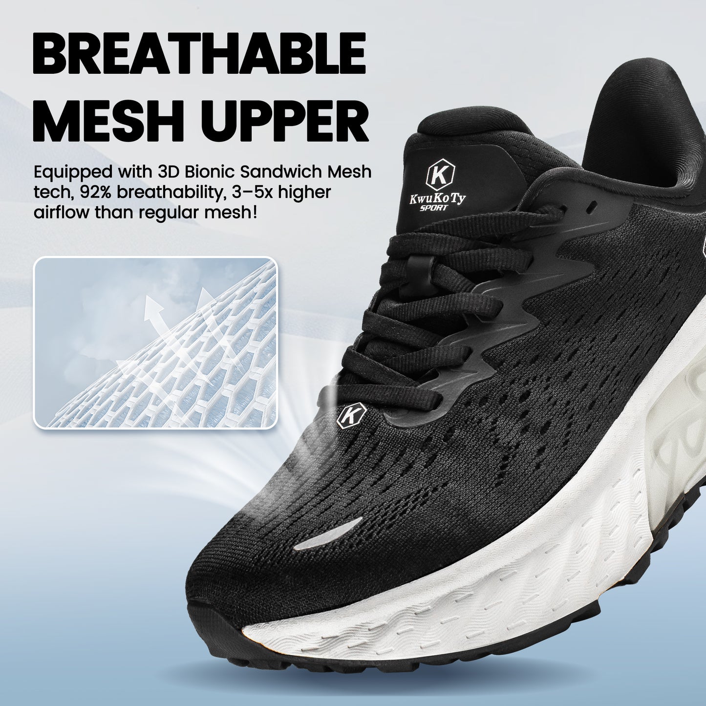 KWUKOTY Women's Slip On Running Shoes | One-Way Airflow Breathable Mesh | Lightweight Cushioned Night Light Non Slip Sneakers