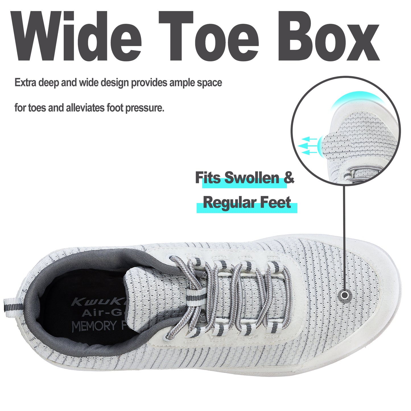 Kwukoty Diabetic Shoes for Men and Women Wide Orthopedic Walking Shoes