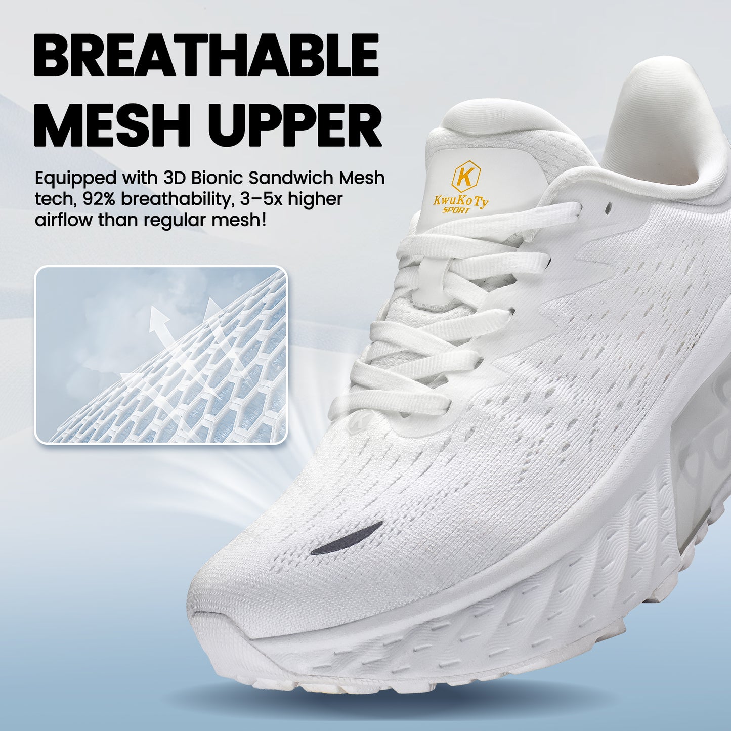 KWUKOTY Women's Slip On Running Shoes | One-Way Airflow Breathable Mesh | Lightweight Cushioned Night Light Non Slip Sneakers