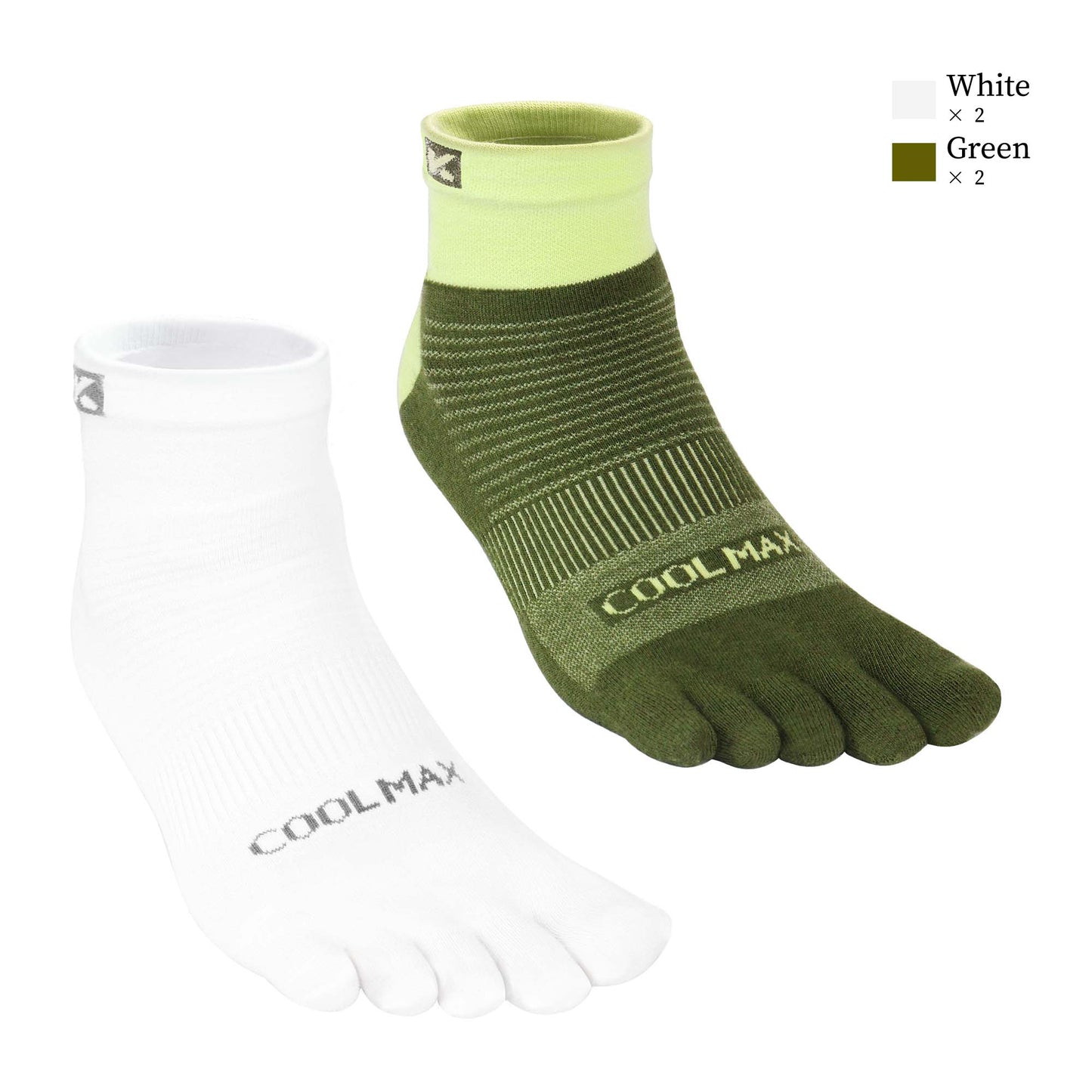 KwuKoty 4 Pair COOLMAX CORE Toe Socks Quarter