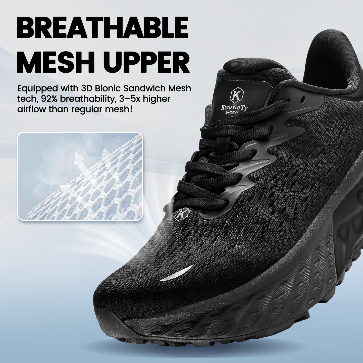 KWUKOTY Women's Slip On Running Shoes | One-Way Airflow Breathable Mesh | Lightweight Cushioned Night Light Non Slip Sneakers